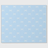 Preppy Chic  Hellblaues Schleifenmuster Frühling S Geschenkpapier (Flach)
