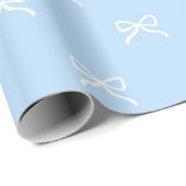 Preppy Chic  Hellblaues Schleifenmuster Frühling S Geschenkpapier (Rolleneckpunkt)