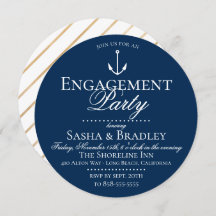 Preppy Chic Nautical Navy Engagement Party