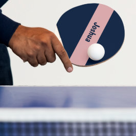 Preppy Chic Pink und Navy Personalisierter Name Tischtennis Schläger