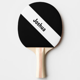 Preppy Chic - Weiß und Schwarz Personalisiert Tischtennis Schläger