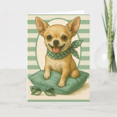 Preppy Chihuahua Karte (Vorderseite)