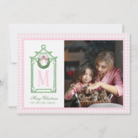 Preppy Chinoiserie Christmas Pagoda Monogram
