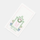 Preppy Chinoiserie Christmas Pagoda Monogram Serviette (Ecke)