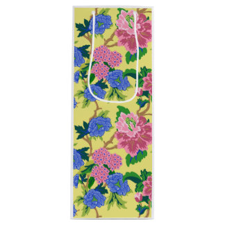 Preppy Chinoiserie Floral Geschenktüte Für Weinflaschen