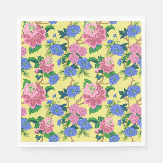 Preppy Chinoiserie Floral Serviette (Vorderseite)