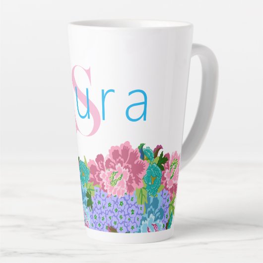 Preppy Chinoiserie mit Monogrammname Milchtasse (Rechte Ecke)