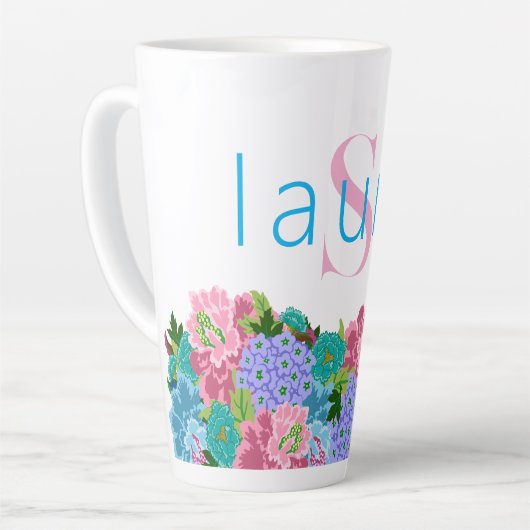 Preppy Chinoiserie mit Monogrammname Milchtasse (Linke Ecke)