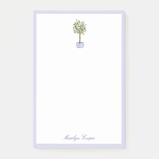 Preppy Chinoiserie Topiary Post-It Notes Klebezettel (Vorderseite)
