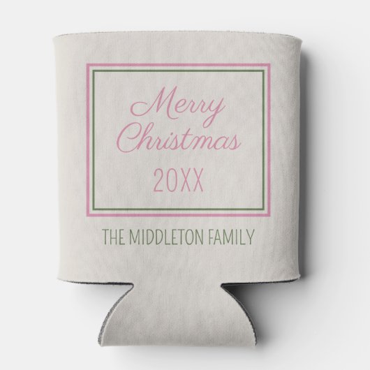 Preppy Chinoiserie Weihnachtsbaum Personalisiert Dosenkühler (Rückseite)