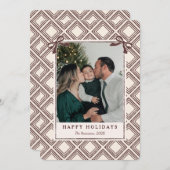Preppy Chocolate Diamond Pattern Holiday Card (Vorne/Hinten)