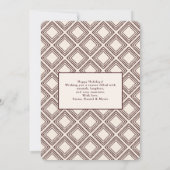 Preppy Chocolate Diamond Pattern Holiday Card (Rückseite)