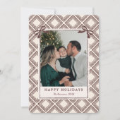 Preppy Chocolate Diamond Pattern Holiday Card (Vorderseite)