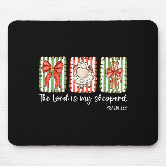 Preppy Christian Bible Verse The Lord Is My Shephe Mousepad (Vorne)