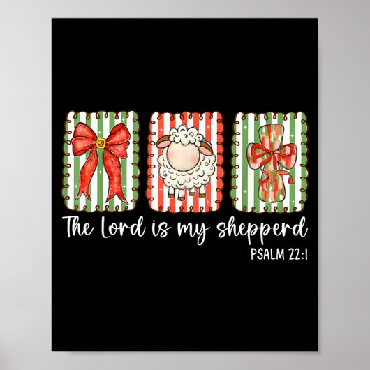 Preppy Christian Bible Verse The Lord Is My Shephe Poster (Vorne)