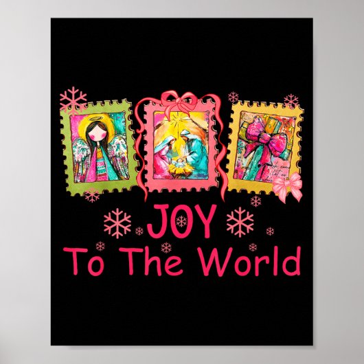 Preppy Christian Christmas Joy Coquette Jesus Nati Poster (Vorne)