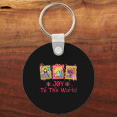 Preppy Christian Christmas Joy Coquette Jesus Nati Schlüsselanhänger (Vorderseite)