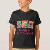 Preppy Christian Christmas Joy Coquette Jesus Nati T-Shirt (Vorderseite)