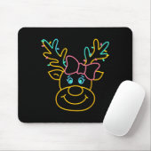 Preppy Christmas Coquette Bow Reindeer Family Matc Mousepad (Mit Mouse)