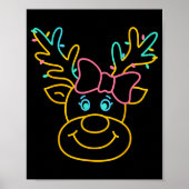 Preppy Christmas Coquette Bow Reindeer Family Matc Poster (Vorne)