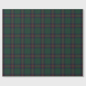 Preppy Christmas Dark Green Plaid Wrapping Paper Geschenkpapier (Flach)