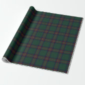Preppy Christmas Dark Green Plaid Wrapping Paper Geschenkpapier (Ungerollt)
