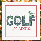 Preppy Christmas Golf Blue Green Rauten Custom Serviette