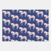 Preppy Christmas Horse Set von 3 Geschenkpapier Set (Vorderseite)