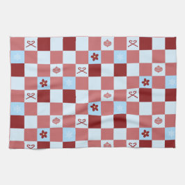 Preppy Christmas Karo Geschirrtuch