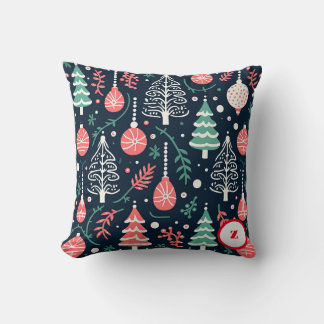 Preppy Christmas Mit Monogramm Pillow Kissen