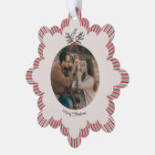 Preppy Christmas Ornament with Photo and Monogram (Linke Ecke)