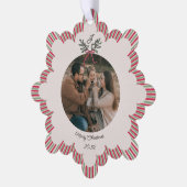 Preppy Christmas Ornament with Photo and Monogram (Linke Ecke)