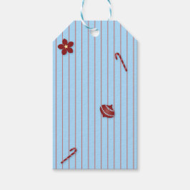 Preppy Christmas Pinstripe Geschenkanhänger