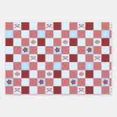 Preppy Christmas Pinstripe Geschenkpapier Set (Vorderseite 2)