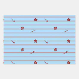 Preppy Christmas Pinstripe Geschenkpapier Set