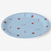 Preppy Christmas Pinstripe Pappteller (Schrägansicht)