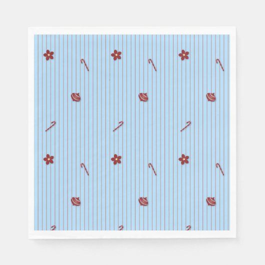 Preppy Christmas Pinstripe Serviette (Vorderseite)