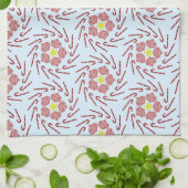 Preppy Christmas Pinwheel Geschirrtuch (Gefaltet)