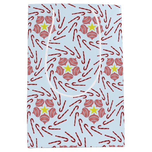 Preppy Christmas Pinwheel Mittlere Geschenktüte (Vorderseite)