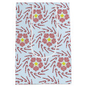 Preppy Christmas Pinwheel Mittlere Geschenktüte (Rückseite)