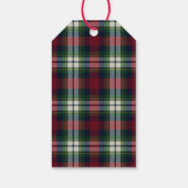 Preppy Christmas Plaid Geschenkanhänger (Rückseite)