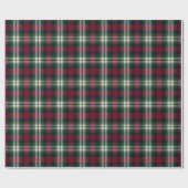 Preppy Christmas Plaid Wrapping Paper Geschenkpapier (Flach)