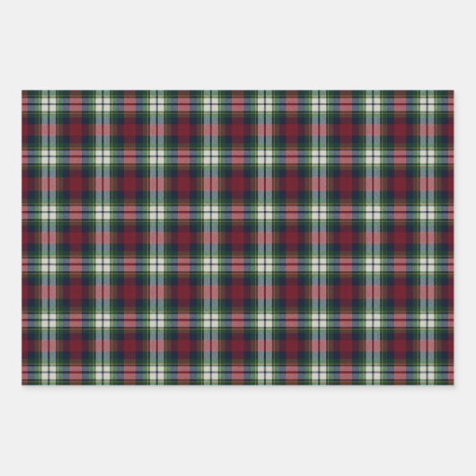 Preppy Christmas Plaid Wrapping Paper Geschenkpapier Set (Vorderseite)