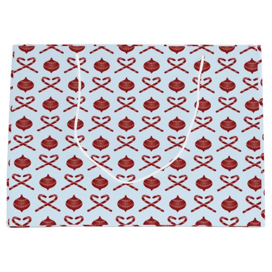 Preppy Christmas Ribbon Große Geschenktüte (Vorderseite)