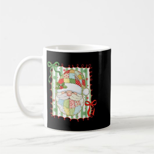 Preppy Christmas Santa Claus Patchwork Xmas Women Kaffeetasse (Links)