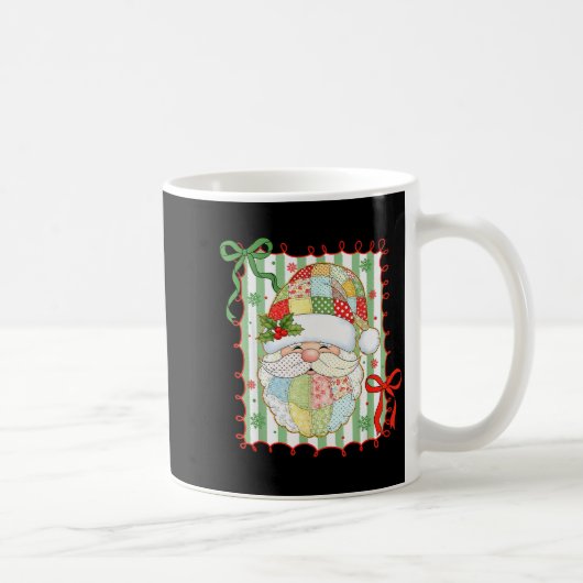 Preppy Christmas Santa Claus Patchwork Xmas Women Kaffeetasse (Rechts)