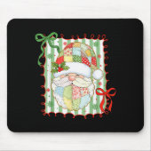Preppy Christmas Santa Claus Patchwork Xmas Women Mousepad (Vorne)