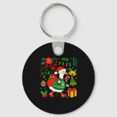 Preppy Christmas Santa Gooses Bow Xmas Tree Funny Schlüsselanhänger (Vorderseite)