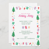 Preppy Christmas Tree Geschenk Candy Holiday Party Einladung (Vorne/Hinten)
