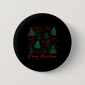 Preppy Christmas Tree Merry Xmas Girly Coquette Ki Button (Vorderseite)